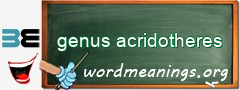 WordMeaning blackboard for genus acridotheres